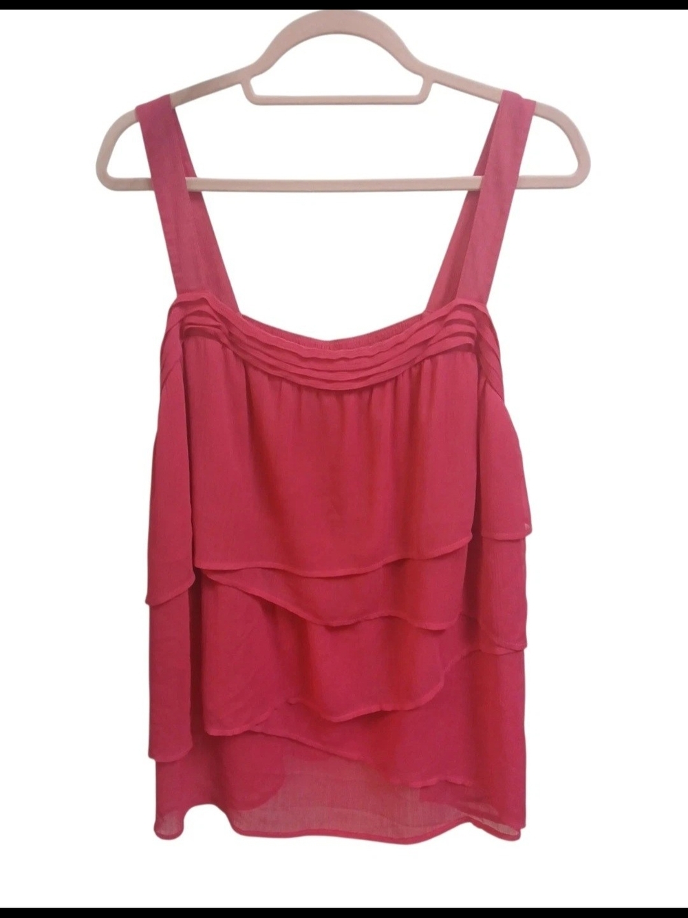 Lane Bryant Raspberry Layered Ruffle Tank Top Size 22 #108